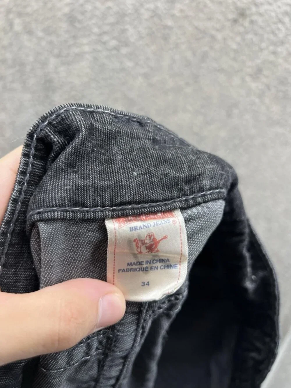 True Religion Ricky Jeans Men 34 Black Relaxed Straight Distressed Denim Vintage
